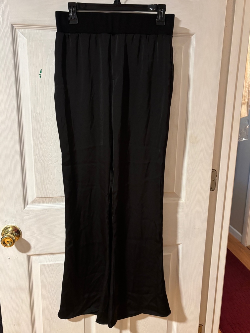 Strut & Bolt Black Wide-Leg Silky Womens Pants XS/S